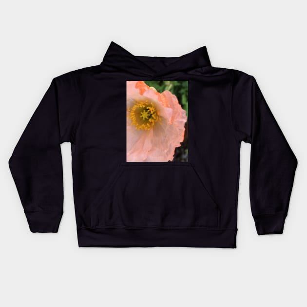 The Unfurling Present of the Peaceful Pink Poppy Kids Hoodie by Photomersion